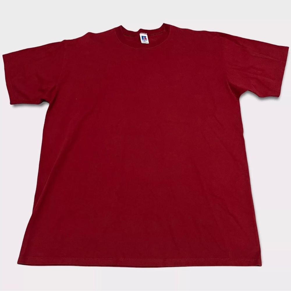 Vintage 90s Russell Athletic Blank Tshirt Made in Usa Size XXL Burgundy EUC